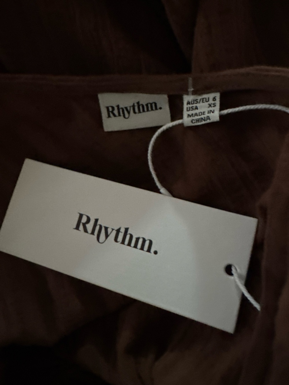 Rhythm. NWT Tyler One-shoulder Maxi Dress Brown Cotton XS - Picture 4 of 4